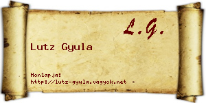 Lutz Gyula névjegykártya
